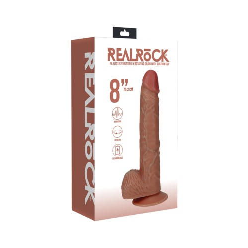 Pene Vibrante RealRock de 8 in. con Testículos