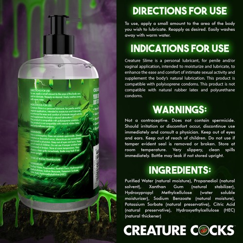 Lubricante Creature Slime a Base de Agua 16 oz - Lubricante Premium