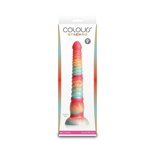 Dildo Colores Apilados de 9 in. para Sensaciones Únicas