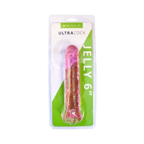 Dong de Gelatina Rosa Ultracock de 6 in.