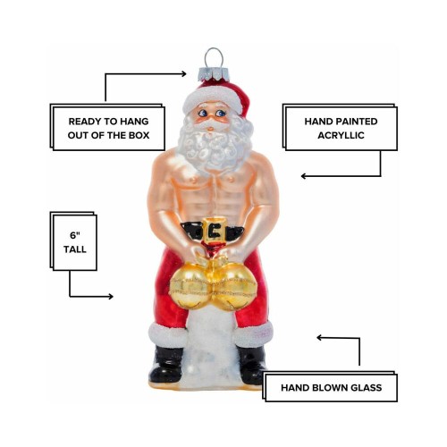 Big Balls Claus Cheeky Ornament for Humorous Decorations