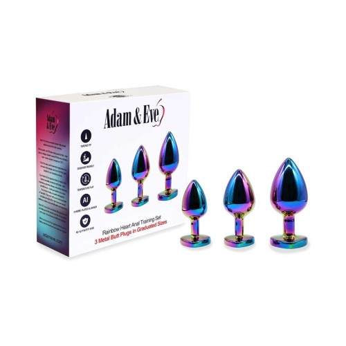 Adam & Eve Rainbow Heart Anal Plug Set