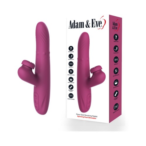 Adam & Eve Conejo Revolvente Oro Rosa - Tres Formas de Placer