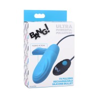 BANG! Bullet Silicona Recargable Pulsante Azul