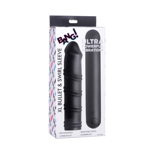 BANG! XL Bullet & Swirl Silicone Sleeve - Ultimate Pleasure