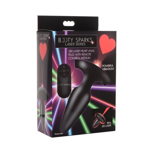 Booty Sparks Laser Heart Anal Plug with Remote Control