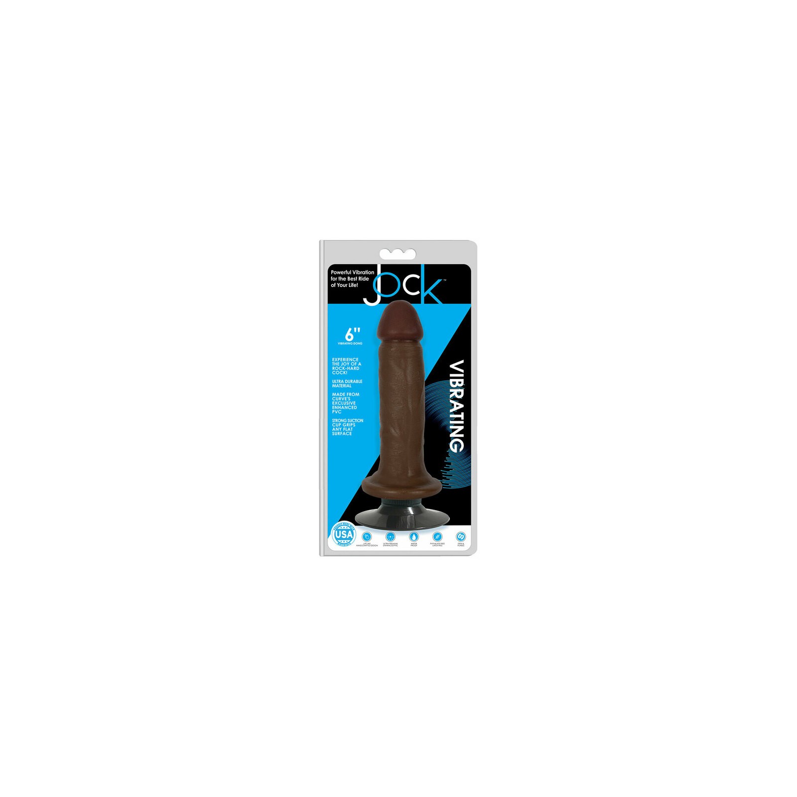 Dildo Vibrador JOCK 6 pulgadas Sin Testículos Oscuro