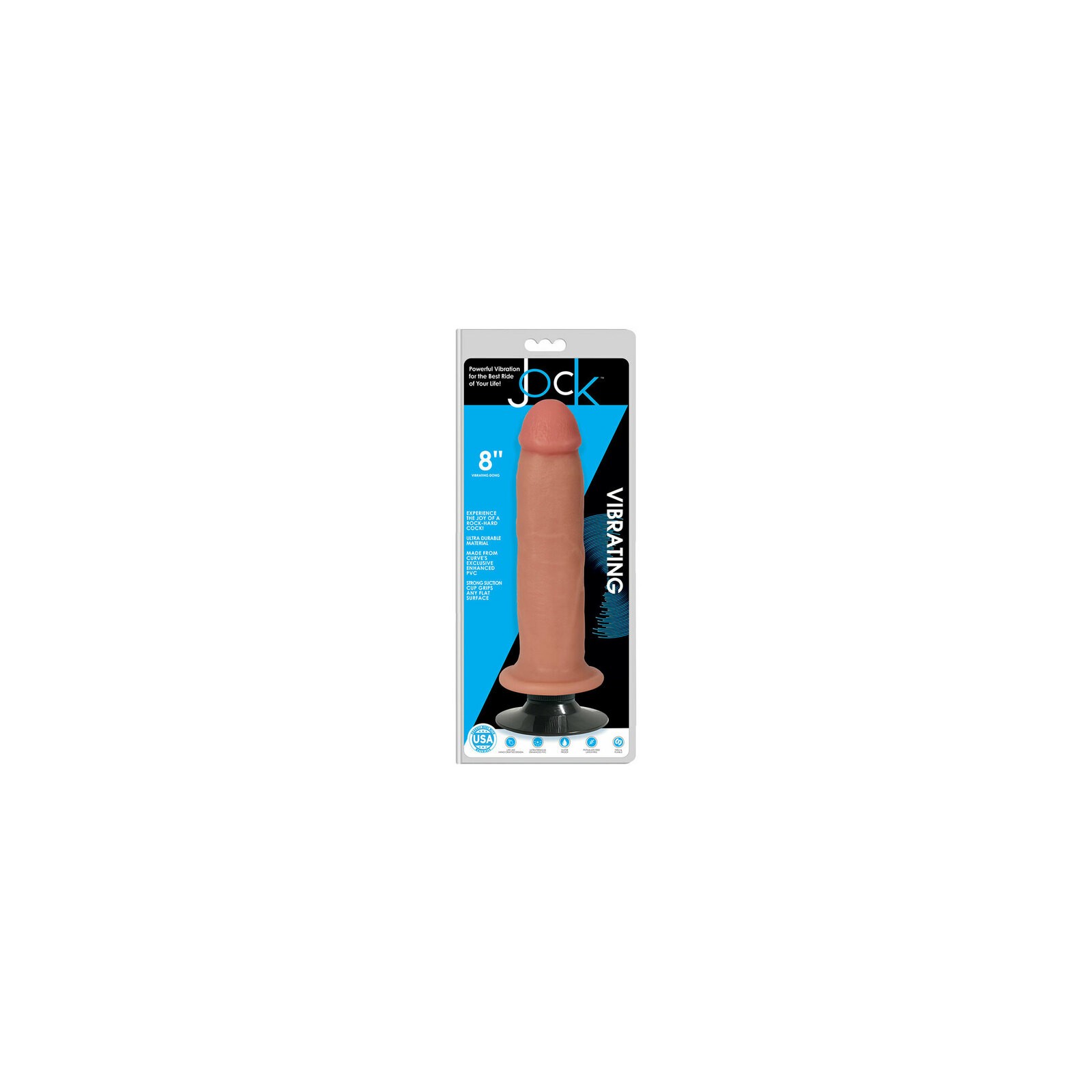 JOCK 8 inch Vibrating Dildo with Suction Cup