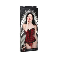 Corset y Tanga Scarlet Seduction de Master Series para un Atractivo Tentador