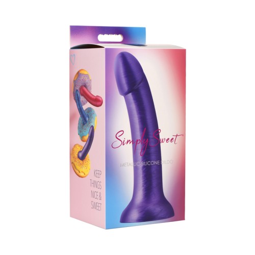 Dildo de Silicona Metálica Simply Sweet de 7 pulgadas para Placer