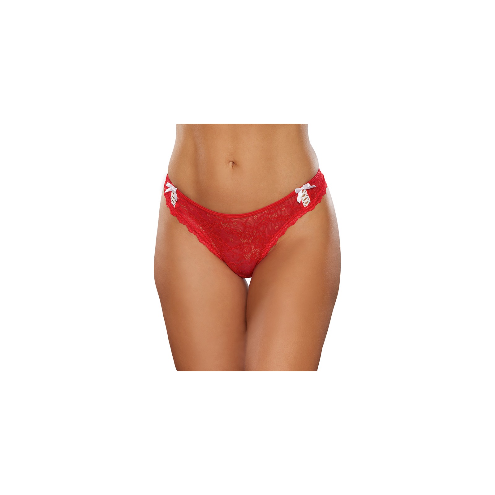 Allure Kisses & Bows Lace Front Thong