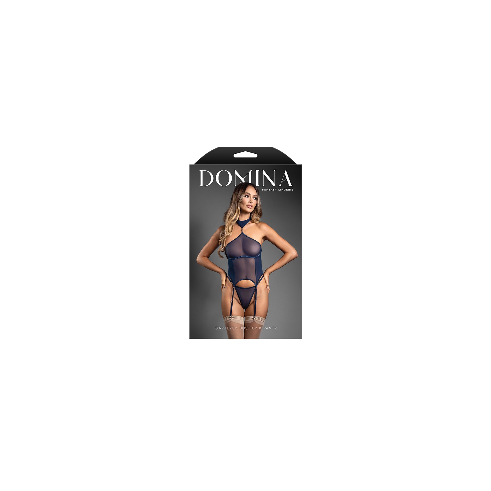 Conjunto Bustier de Malla con Suspensoris Domina Fantasy Lingerie