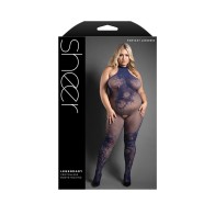 Fantasy Lingerie Sheer Crotchless High Neck Bodystocking