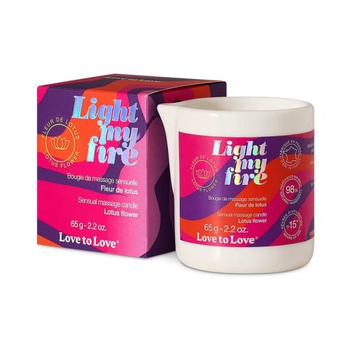 Love to Love Light My Fire Sensual Massage Candle Lotus