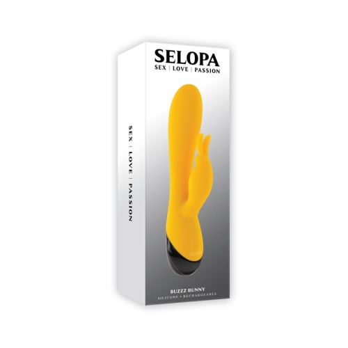 Vibrador Conejo Recargable Flexible Amarillo