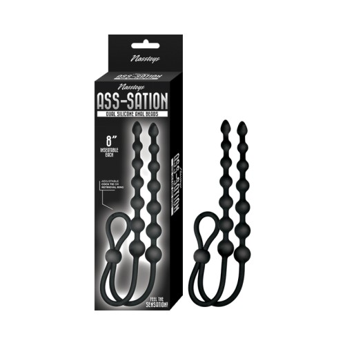 Perlas Anales de Silicona Dual Ass-Sation Negras