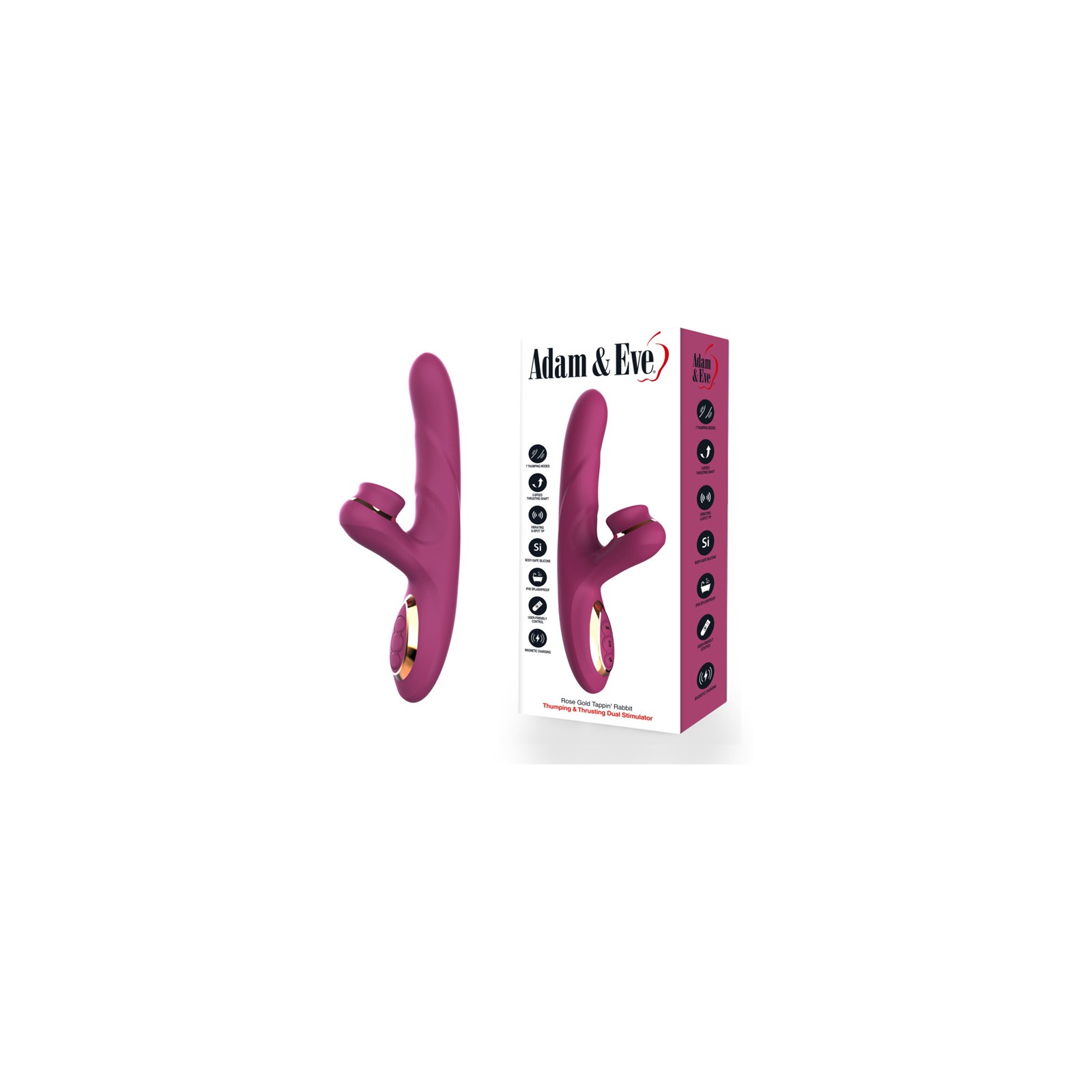 Adam & Eve Conejito Tappin' Rosa Oro Vibrador