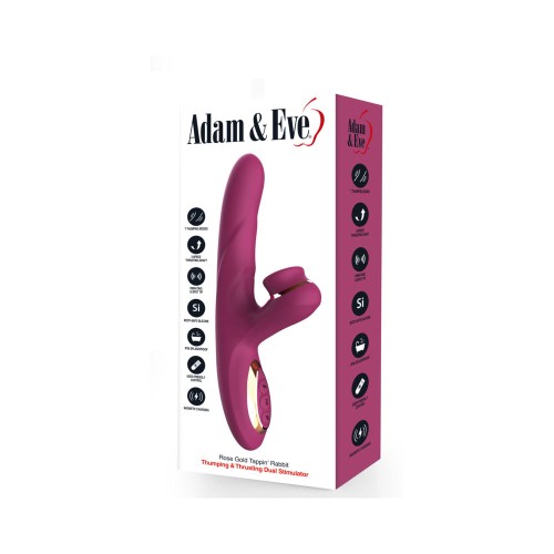 Adam & Eve Conejito Tappin' Rosa Oro Vibrador