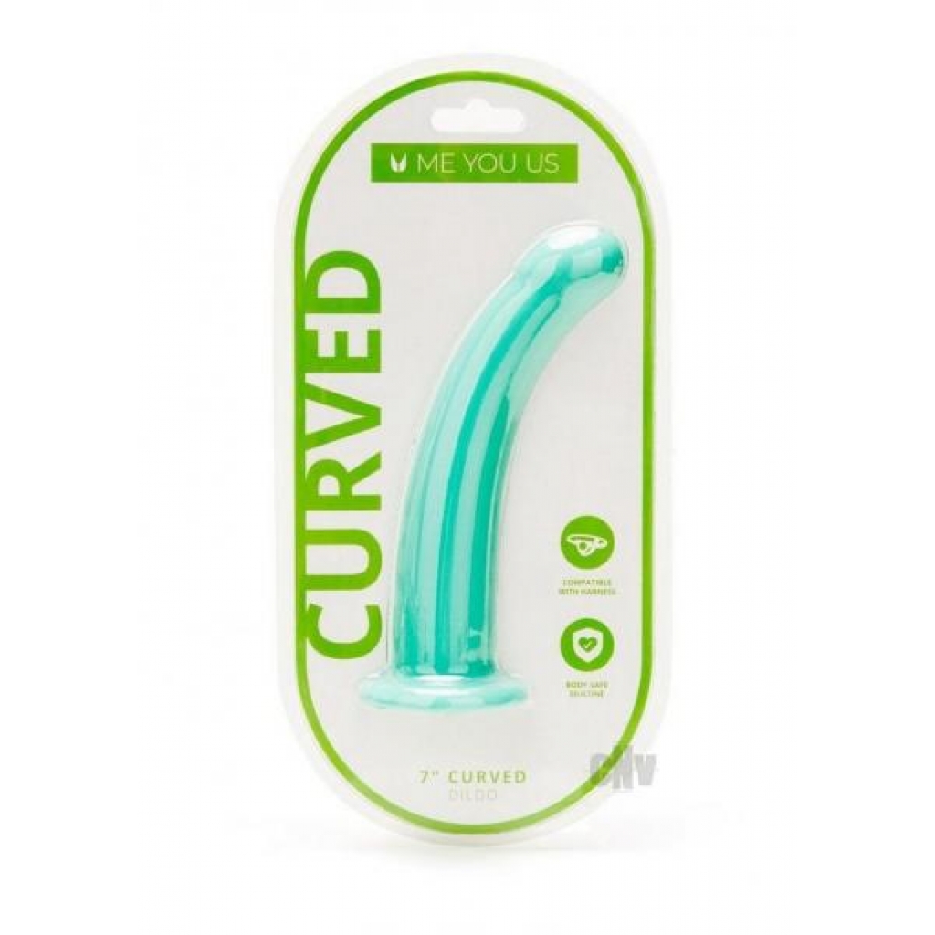 Myu Curved Silicone Dildo - 7 Inches Aqua