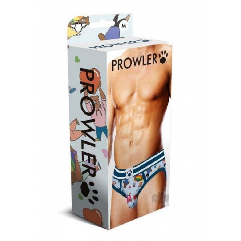 Prowler Bears Brief with Hearts - Medium Blue