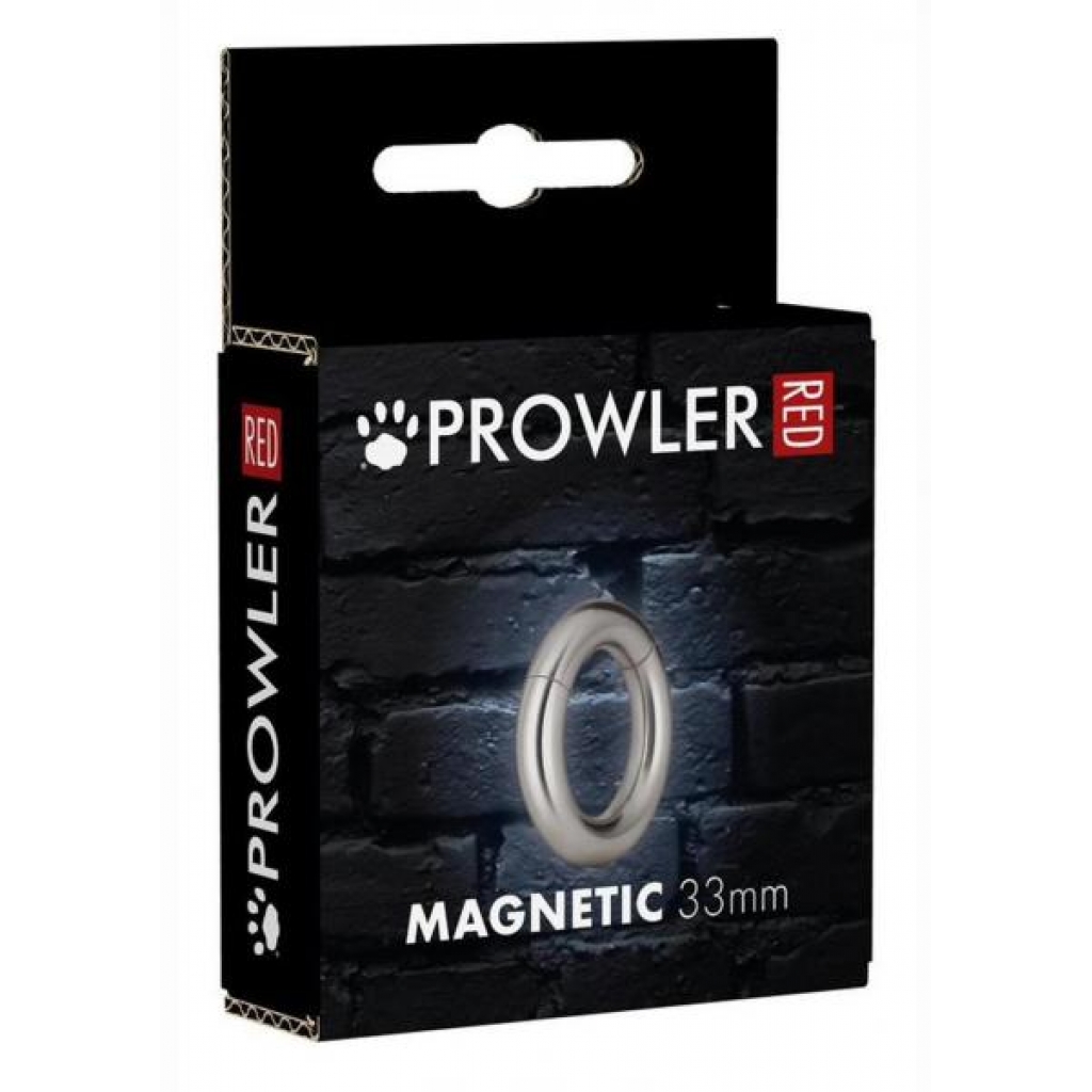 Polished Steel Prowler Red Magnetic Ring - Ultimate Comfort