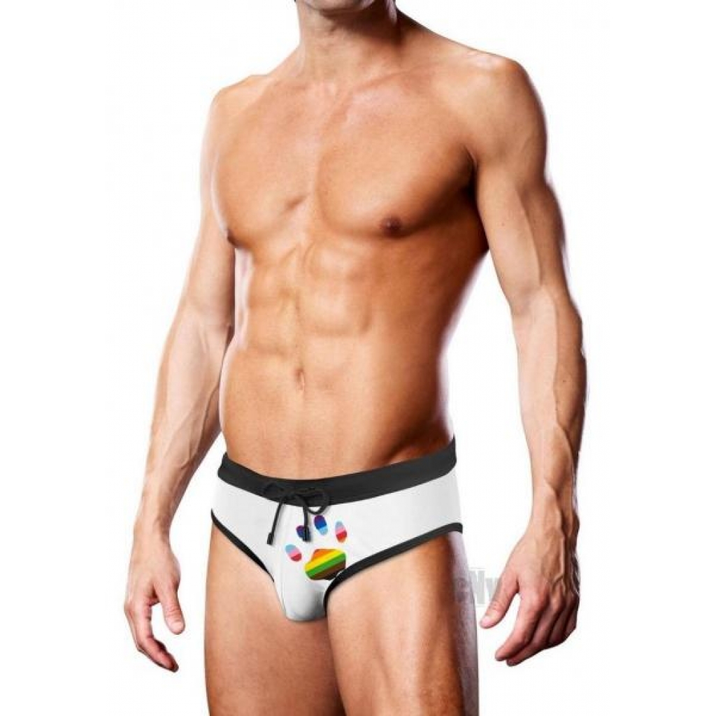 Prowler Swim Brief Oversized Paw - White Medium