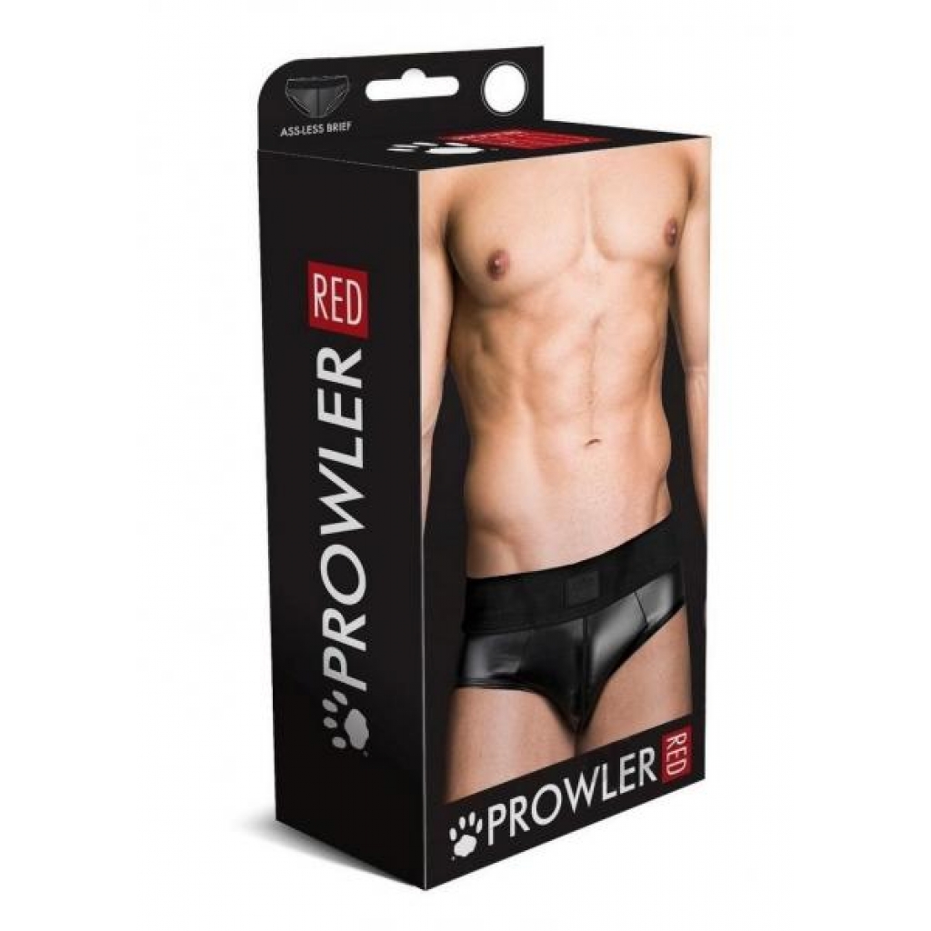 Prowler Red Wetlook Assless Brief Blk Lg - Prowler Red