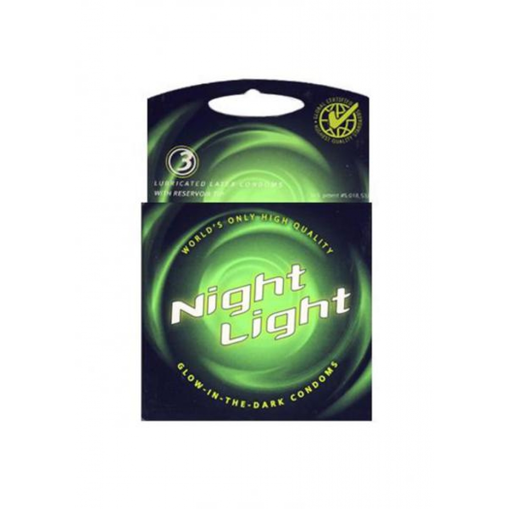 Night Light Glow In The Dark Condoms Lubricated 3 Pack - Hott Products