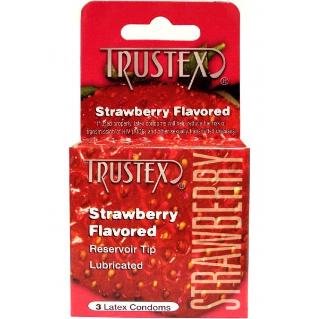 Trustex Strawberry Flavored Lubricated Condoms - Tasty Protection