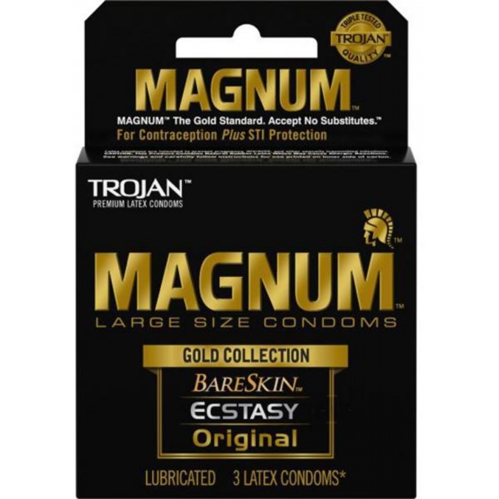 Trojan Magnum Large Size Condoms Gold Collection 3 Pack - Trojan