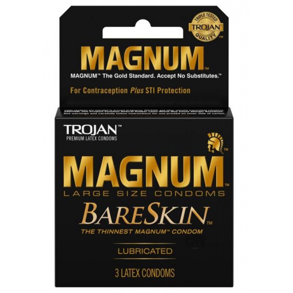 Trojan Magnum Bareskin 3 Pack Large Size Condoms - Trojan