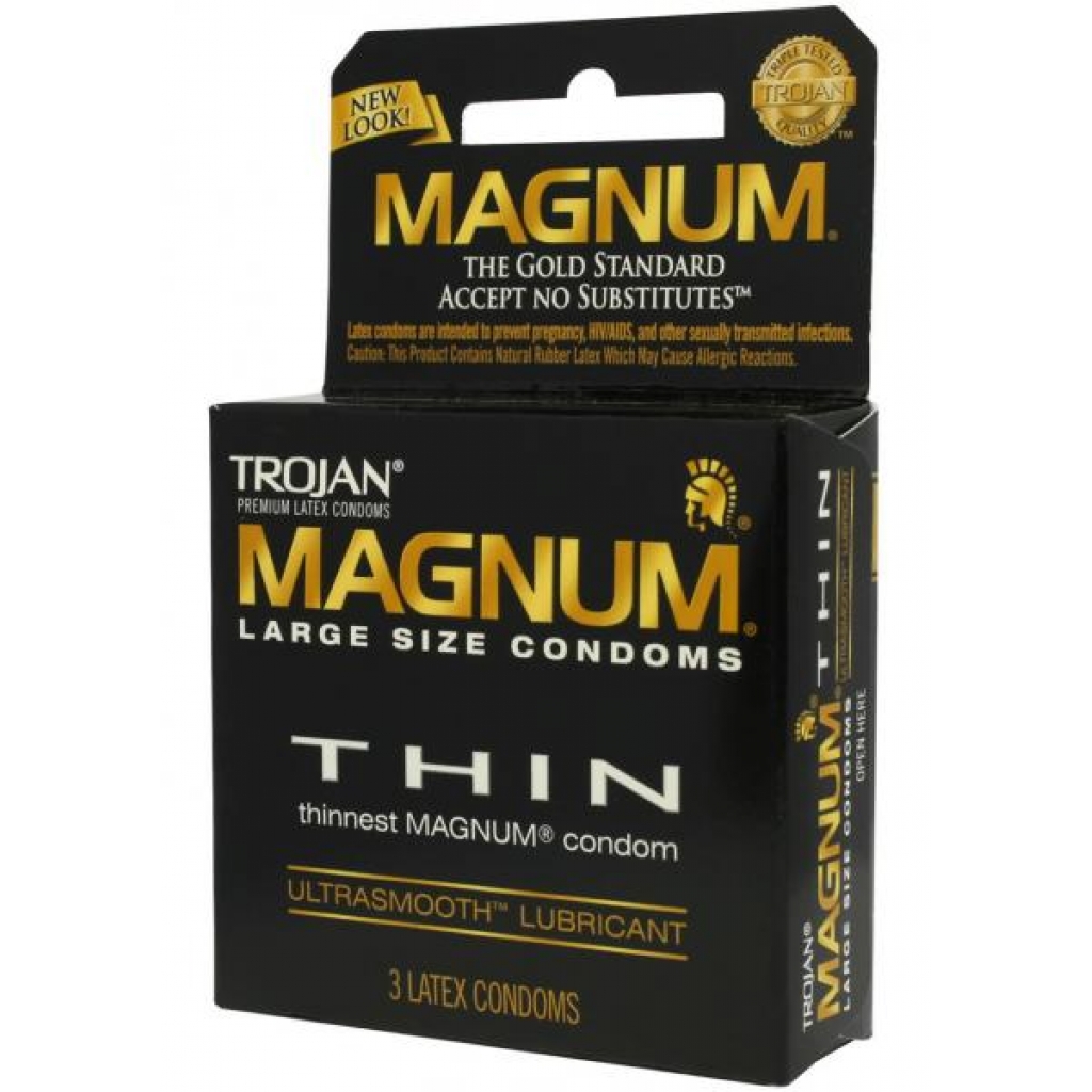 Trojan Condom Magnum Thin Large Size Lubricated 3 Pack