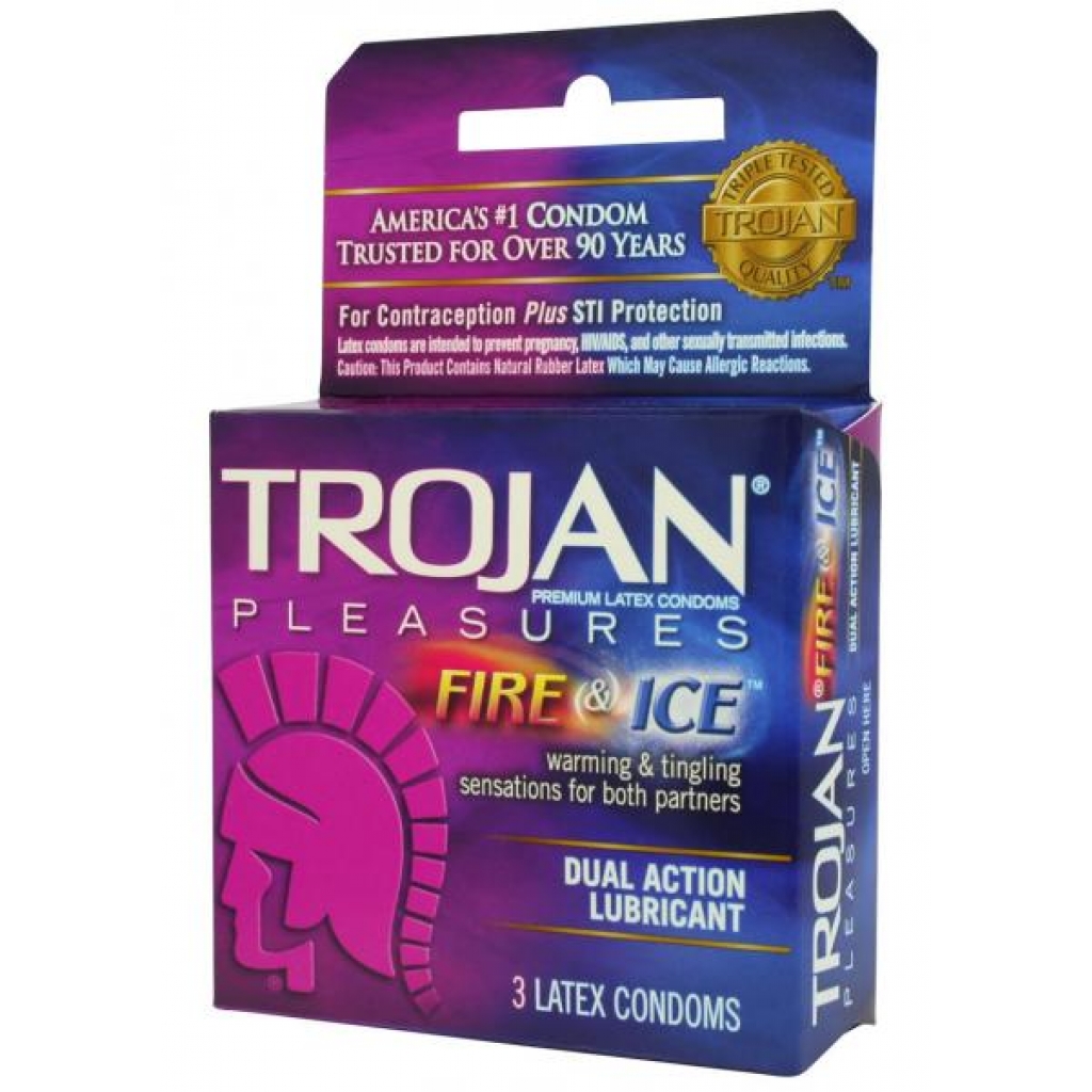 Trojan Fire & Ice Dual Action 3-Pack Lubricated Condoms