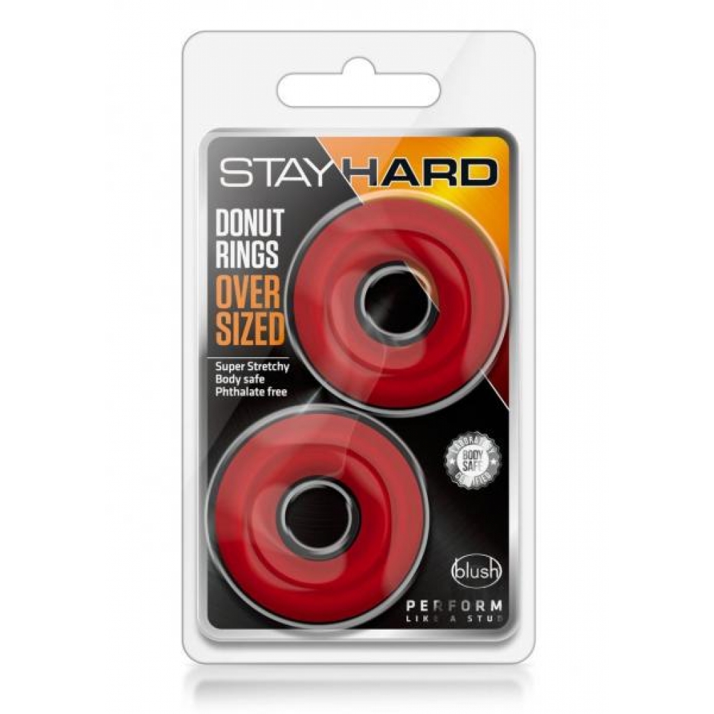 Stay Hard Donut Rings Oversized Red - Blush Novelties