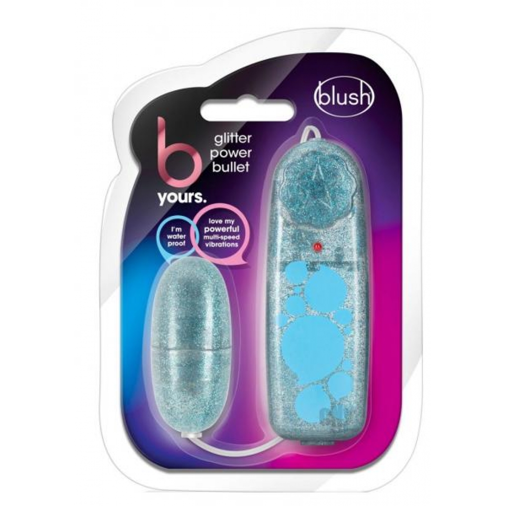 B Yours Glitter Power Bullet Blue - Blush Novelties