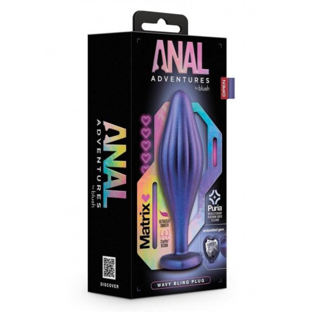 Anal Adv Matrix: Wavy Bling Plug in Sapphire