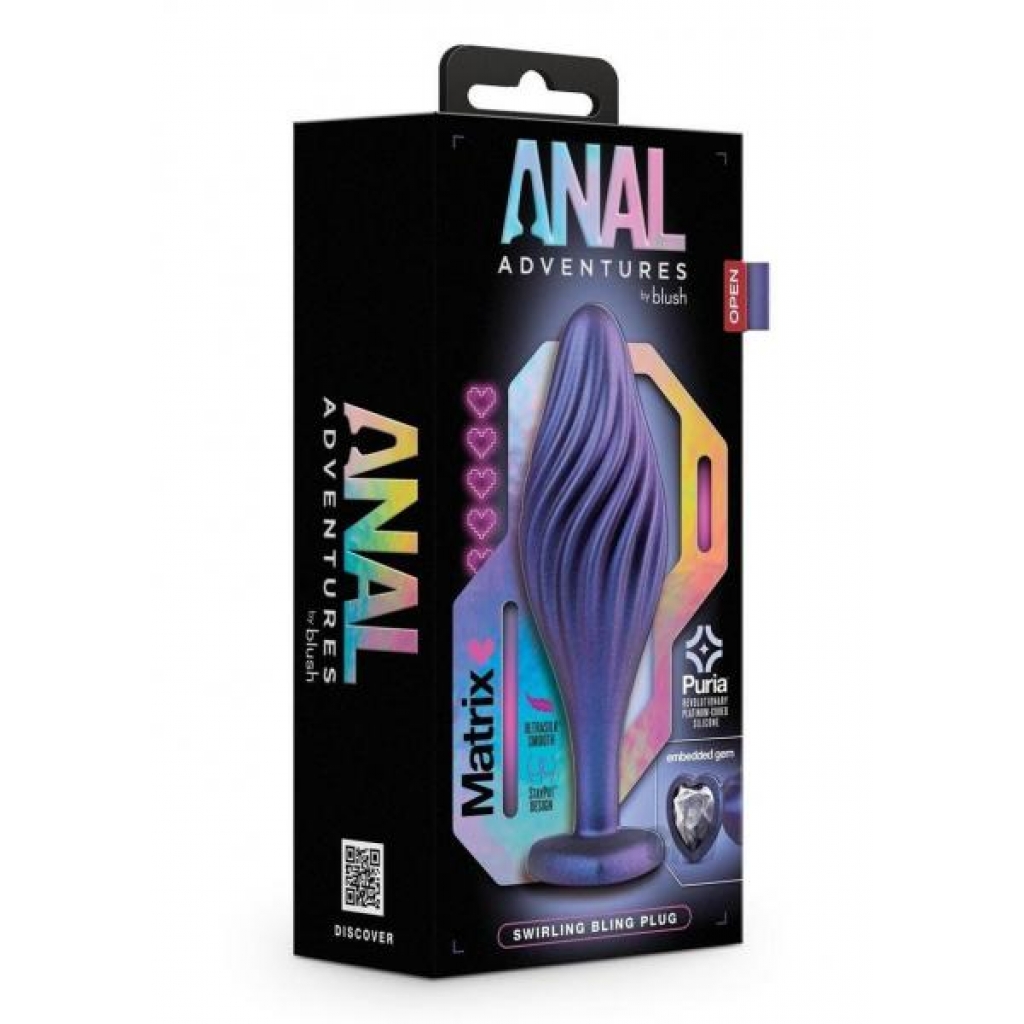 Anal Adv Matrix Swirl Bling Plug - Sapphir