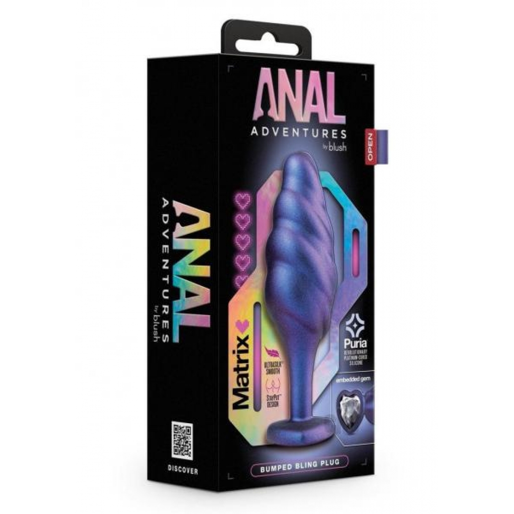 Anal Adv Matrix Bumped Bling Plug Sapphire