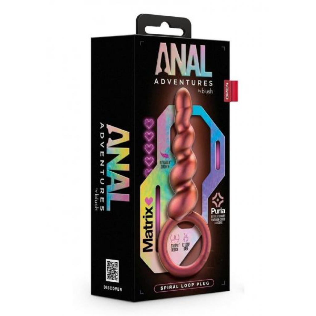 Anal Adv Matrix Spiral Loop Plug - Copper