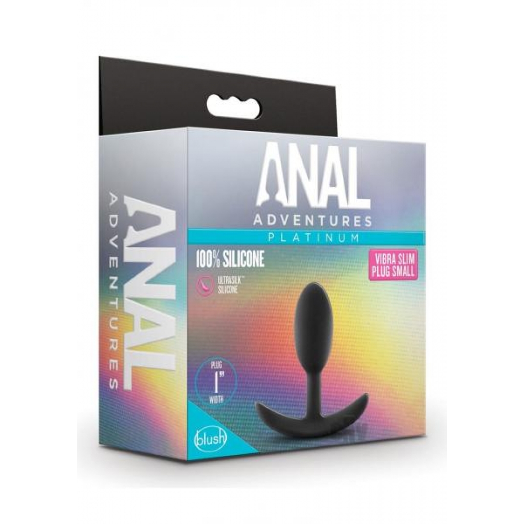 Anal Adventure Platinum Vibrating Slim Plug - Small