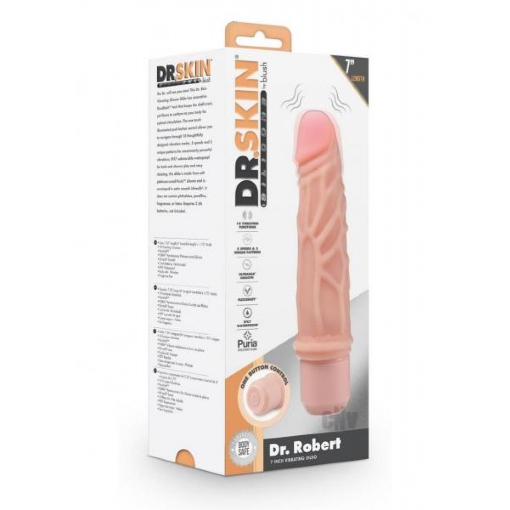 Dr Skin Silicone Dr. Robert Vibrating Dildo - Beige