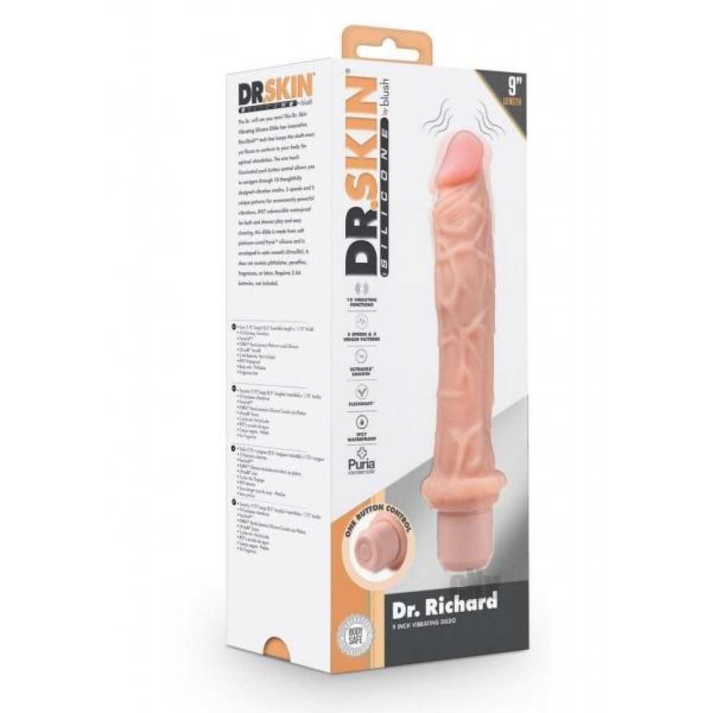 Dr Skin Vibrating Silicone Dildo - Beige