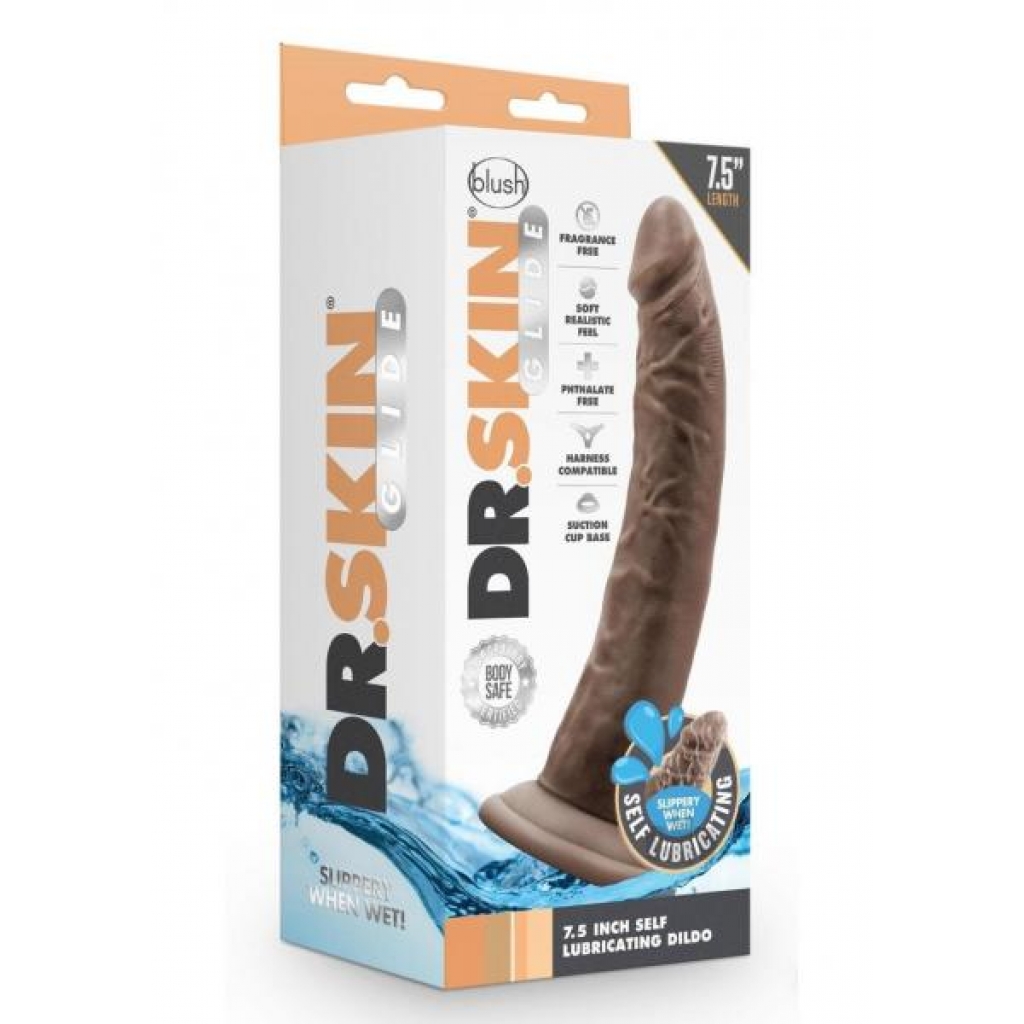 Dr Skin Glide Dildo 7.5 Chocolate - Blush Novelties