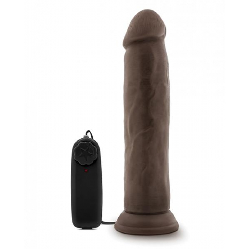 Dr Skin Dr Throb 9.5 inches Vibrating Cock Suction Cup Brown - Blush Novelties