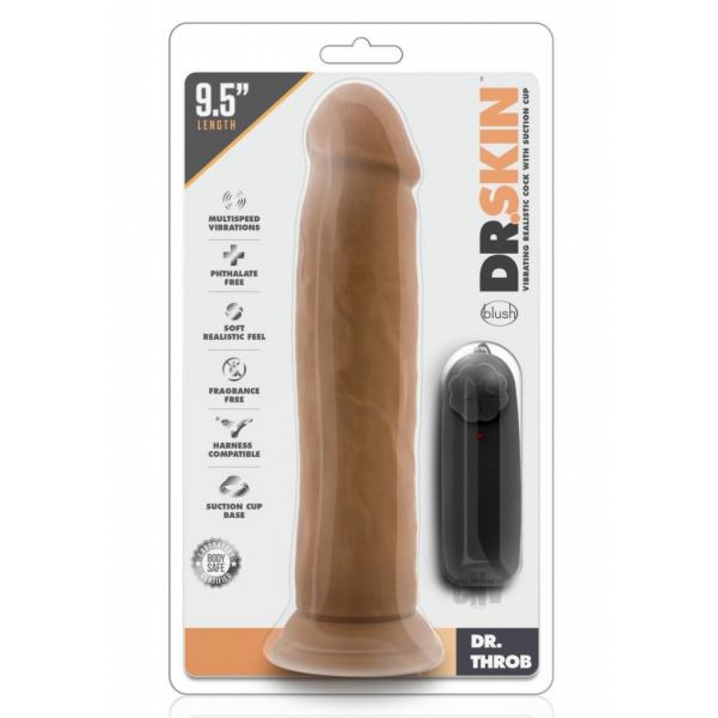 Dr Skin Dr Throb Vibe Cock W/suction Moc - Blush Novelties