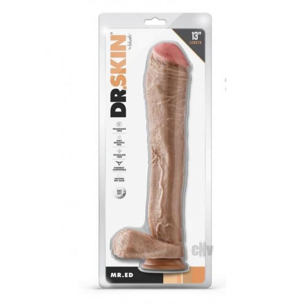 Dr Skin Mr Ed Dong with Balls - 13 Inch Beige