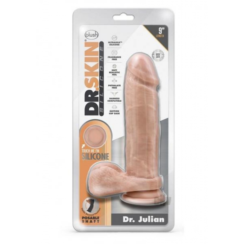 Dr Skin Silic Dr Julian 9 Dildo Vanilla - Blush Novelties