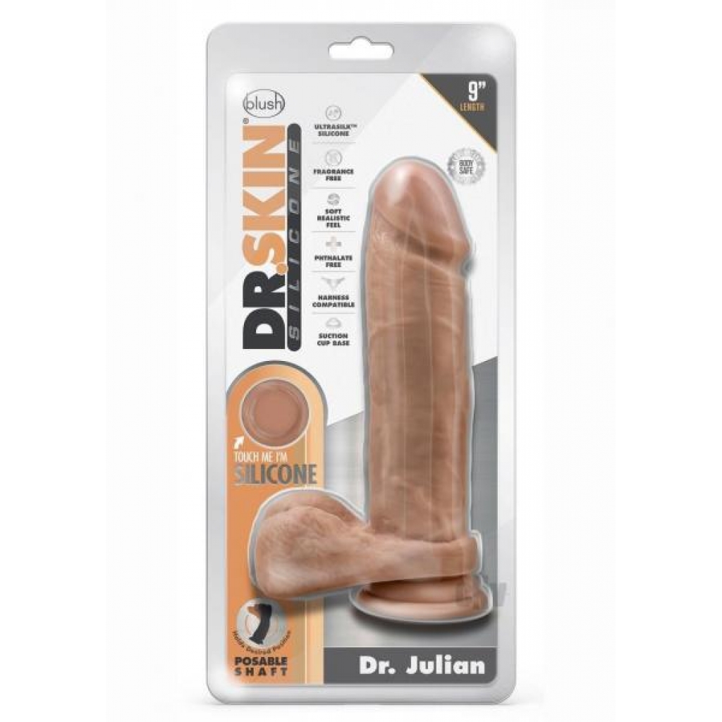 Dr Skin Silic Dr Julian 9 Dildo Mocha - Blush Novelties