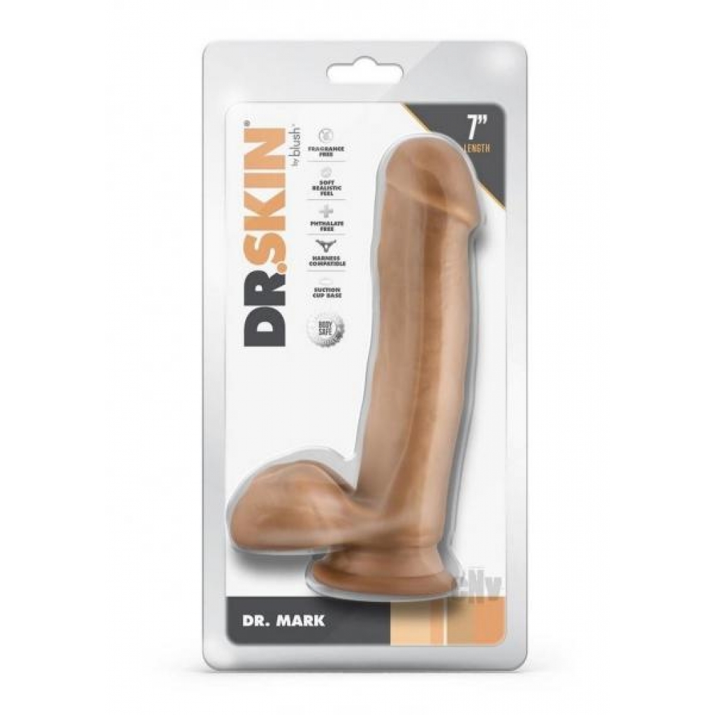 Dr Skin Mr Mark 7 Dildo Balls Tan - Blush Novelties