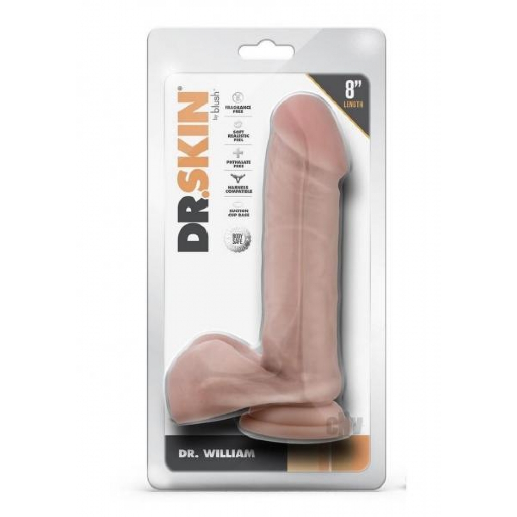 Dr Skin Dr William 8-Inch Dildo with Balls - Beige